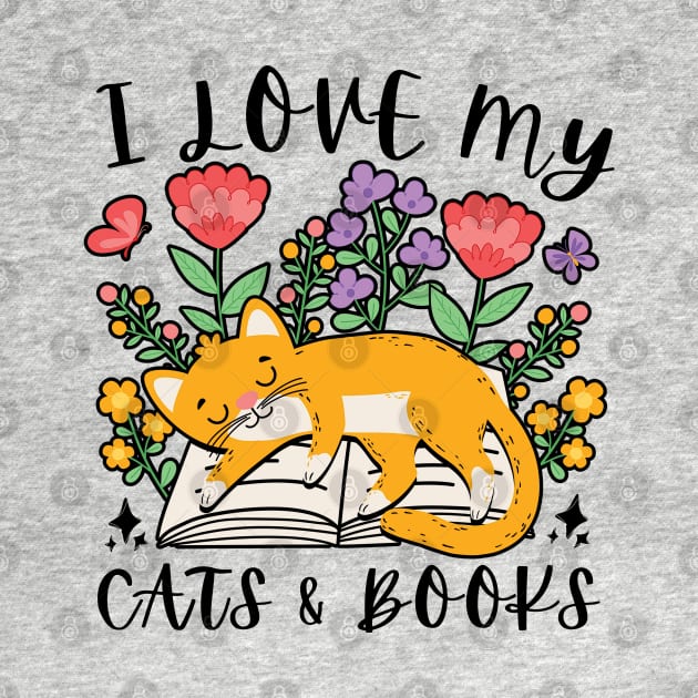 I Love My Cats & Books by Owlora Studios